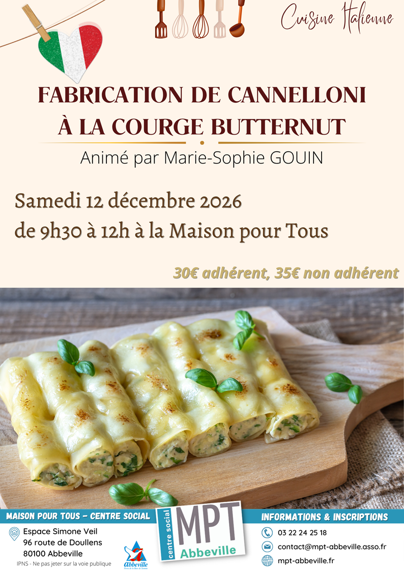 Cuisine italienne : fabrication de cannelloni à la courge butternut