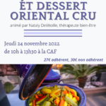 Tajine végétal et dessert oriental cru