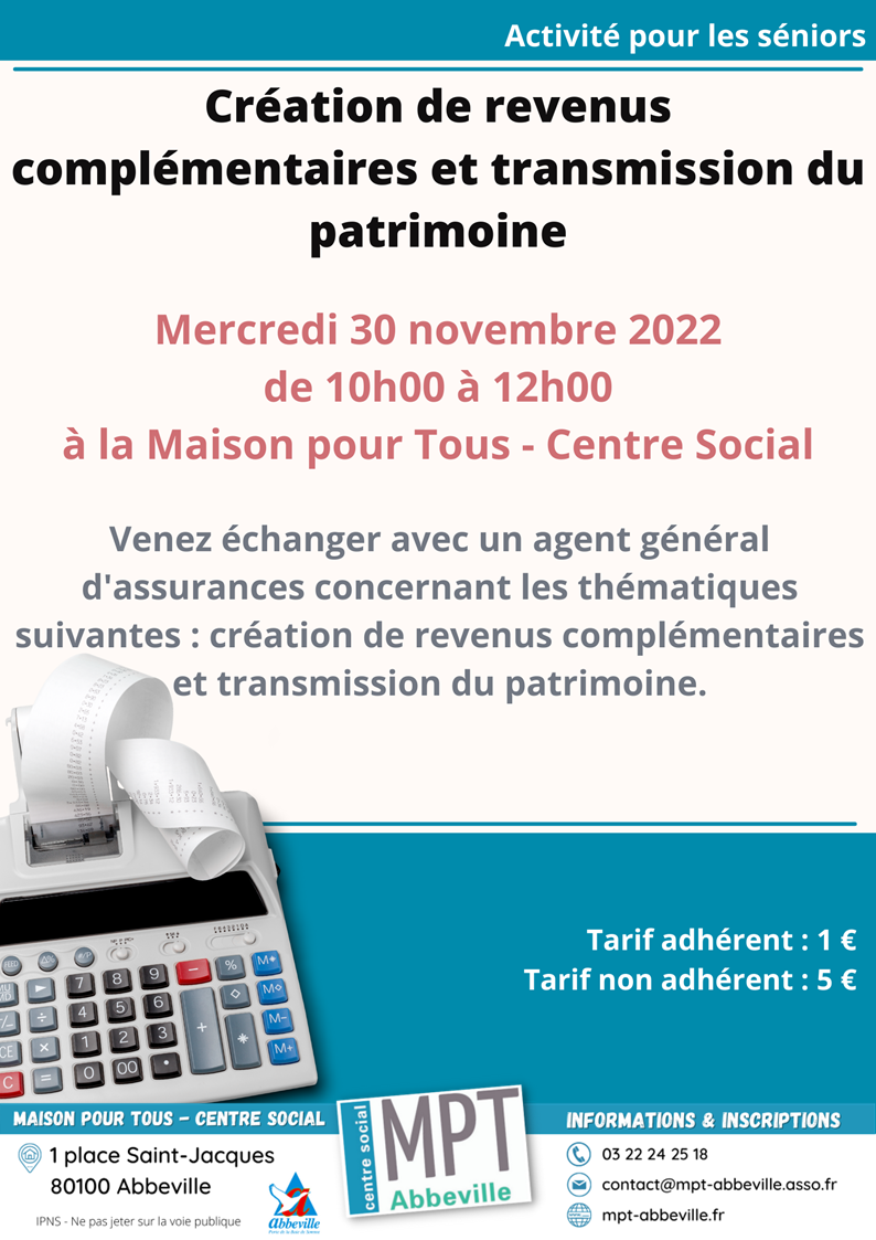 Création de revenus complémentaires et transmission du patrimoine financier