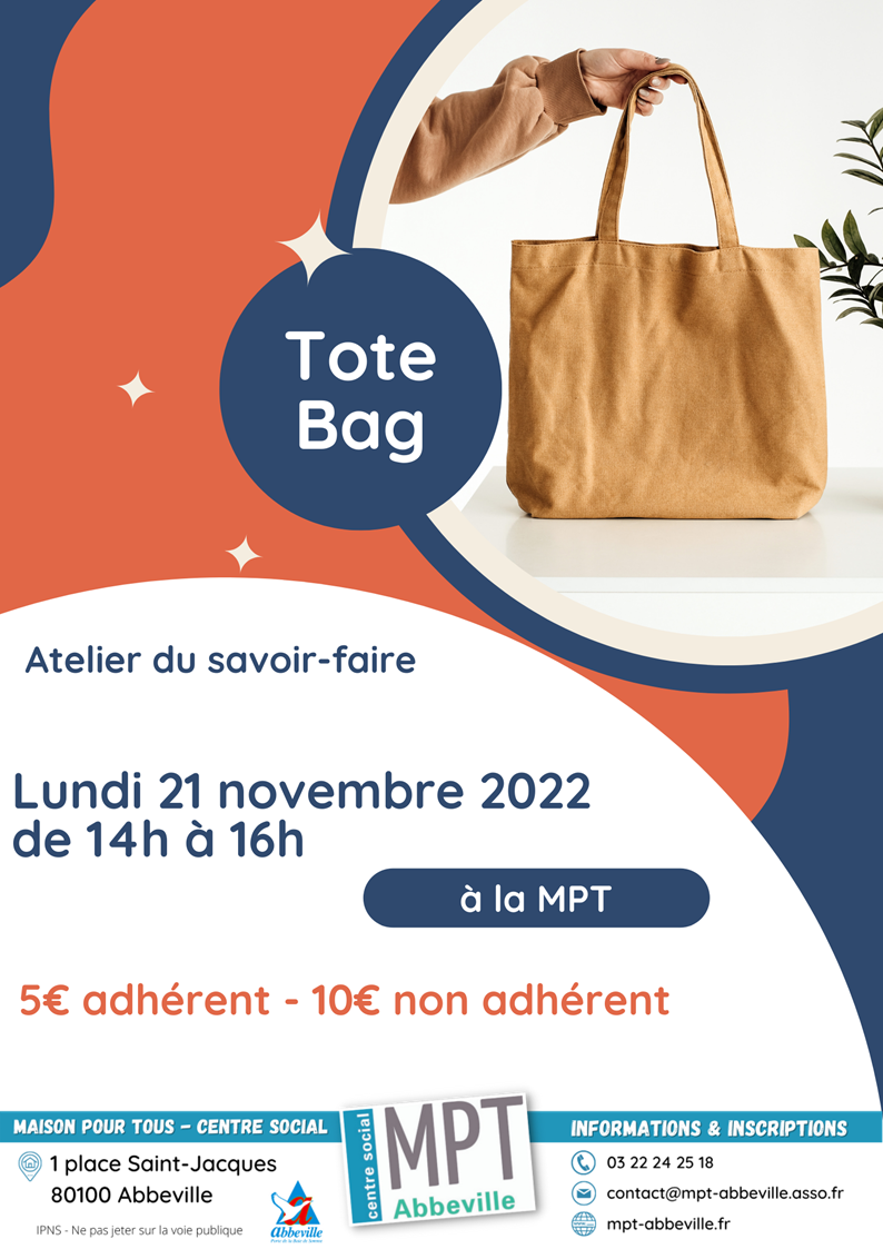 Atelier savoir-faire : réalisation d'un tote-bag