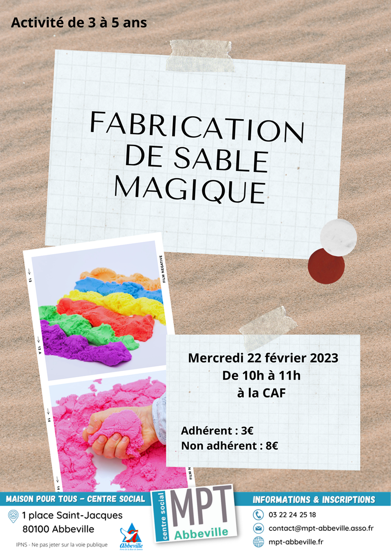 Fabrication de sable magique
