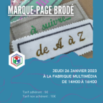 Les jeudis du numérique : création de marque-page brodé