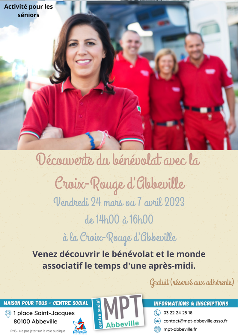 Vivons retraite : découverte du bénévolat avec la croix-rouge d'Abbeville