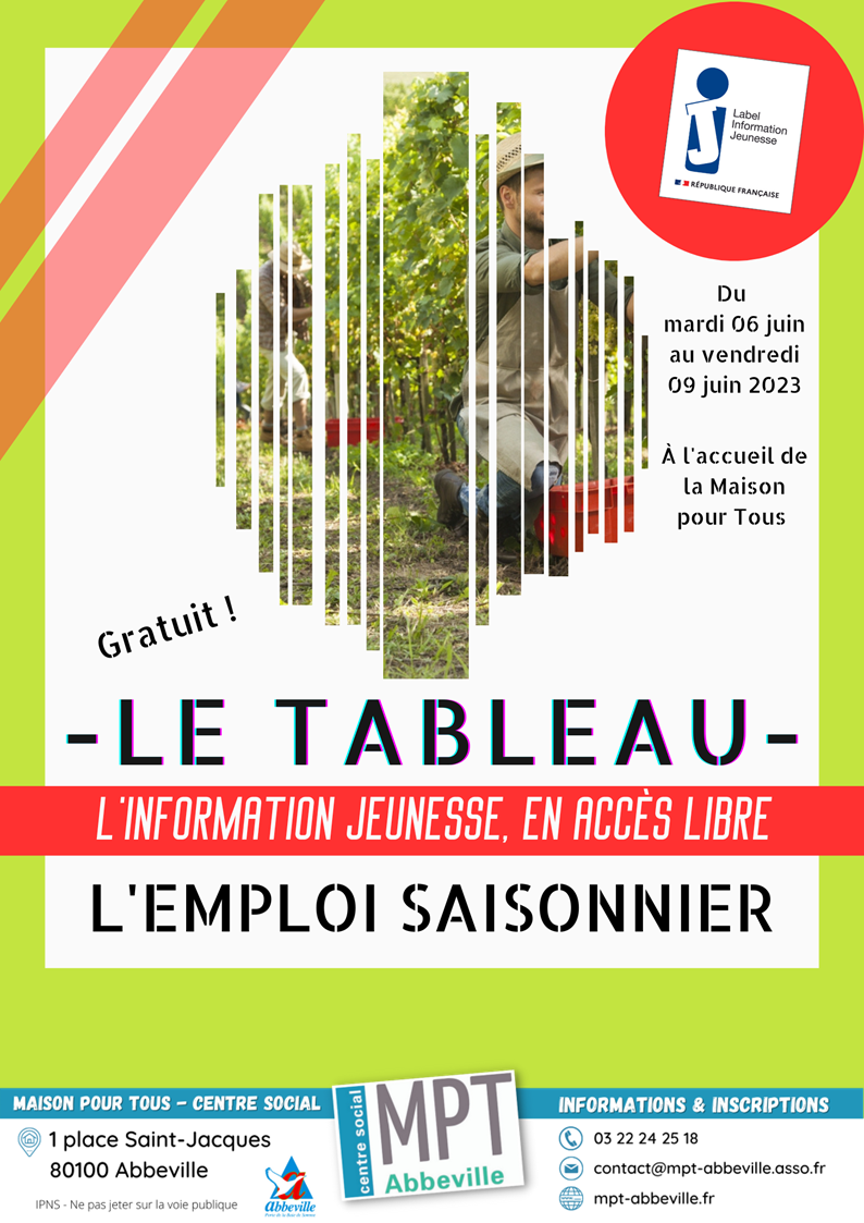 Le Tableau : Le BAFA (brevet d'aptitude aux fonctions d'animateur)