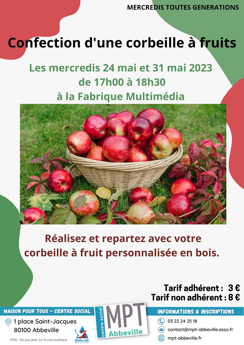 Confection d'une corbeille à fruits