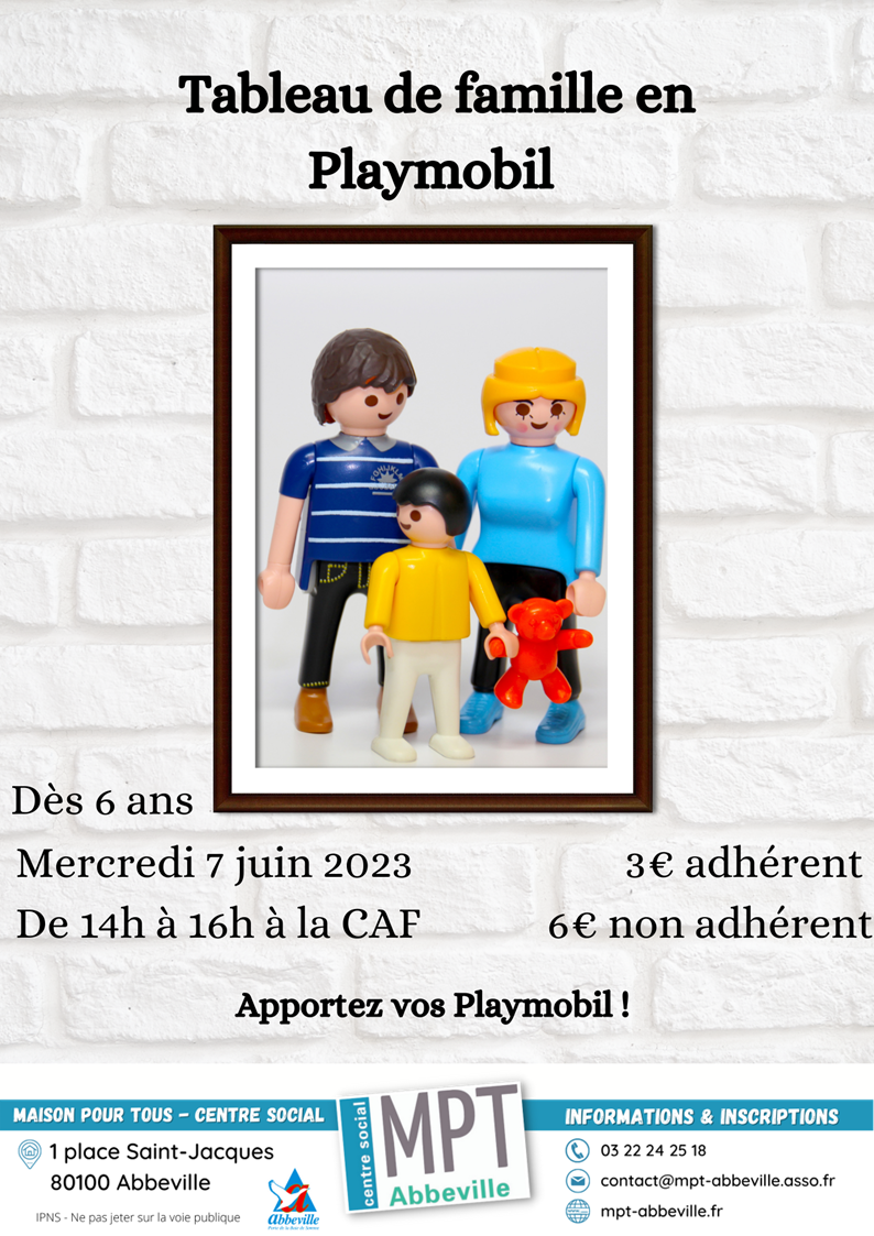 Après-midis ludiques en famille : tableau de famille en Playmobil