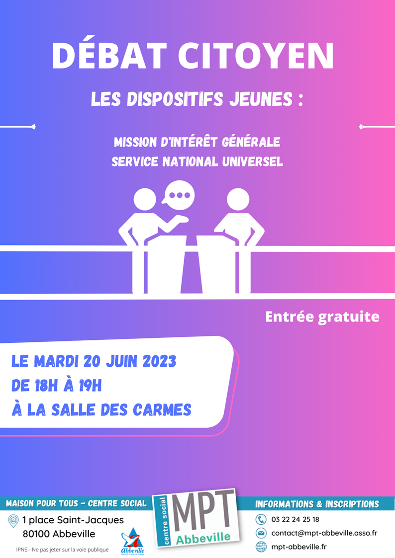 Débat citoyen : les dispositifs jeunes MIG, SNU...