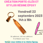 Création de porte-clés et stylos en résine époxy