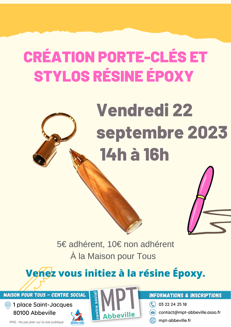 Création de porte-clés et stylos en résine époxy