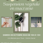 Suspension végétale en macramé