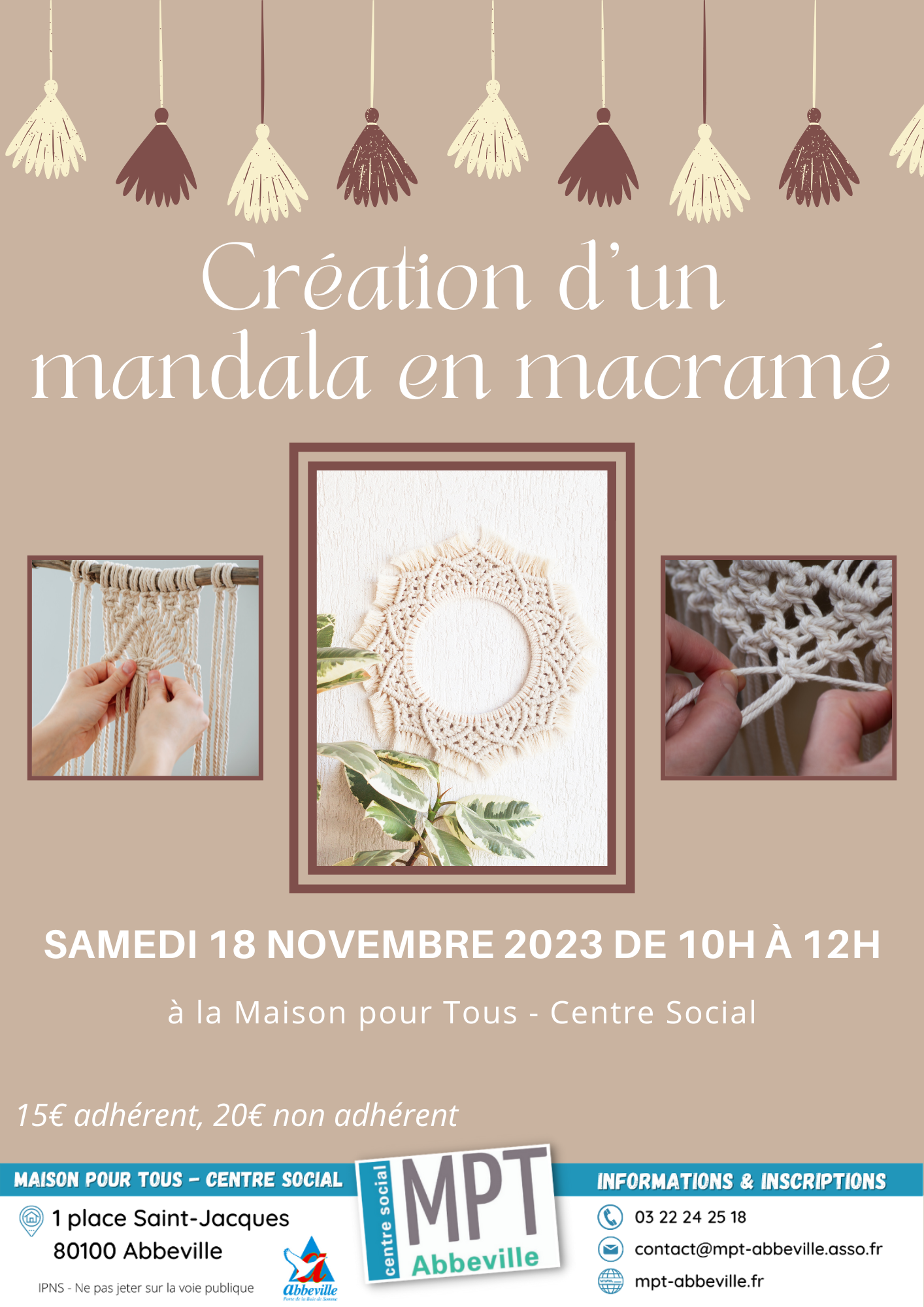 Création d'un mandala en macramé