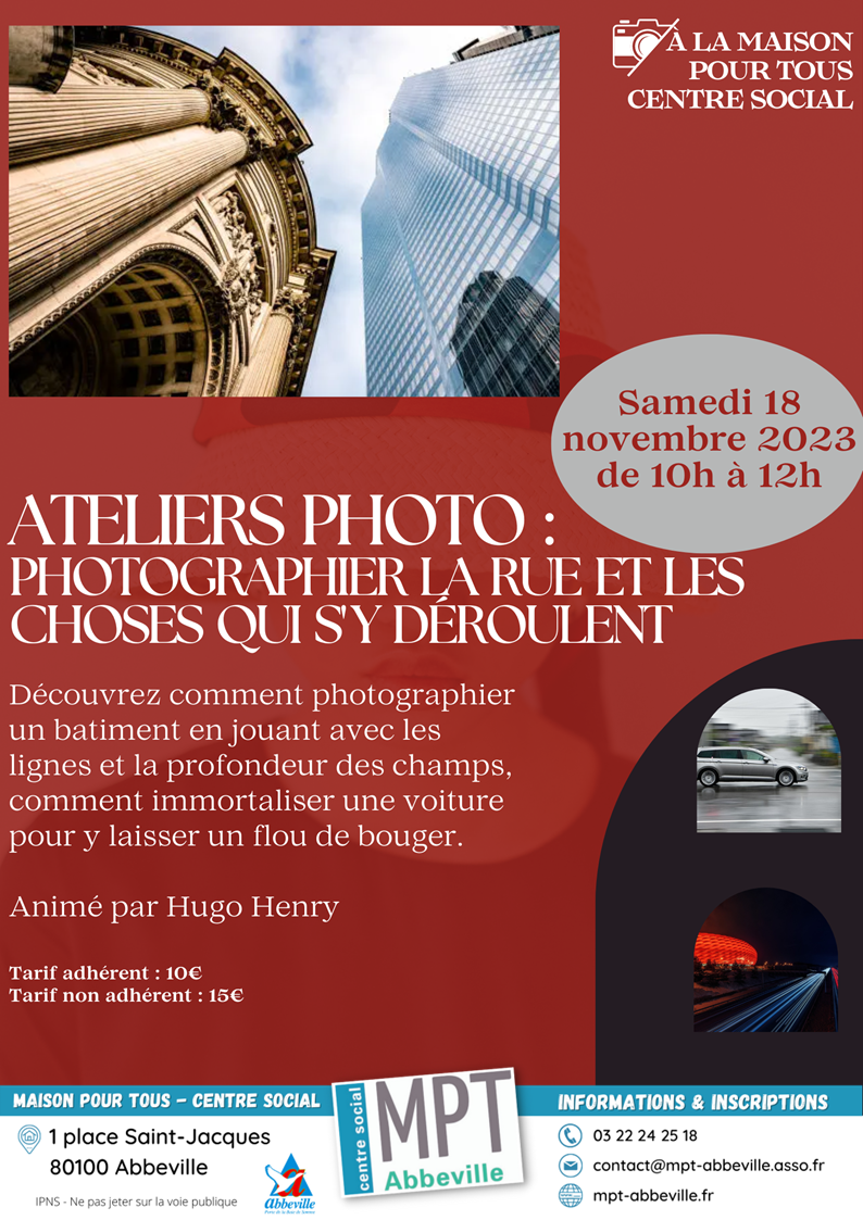 Atelier photo : photographier la rue et les choses qui s'y déroulent