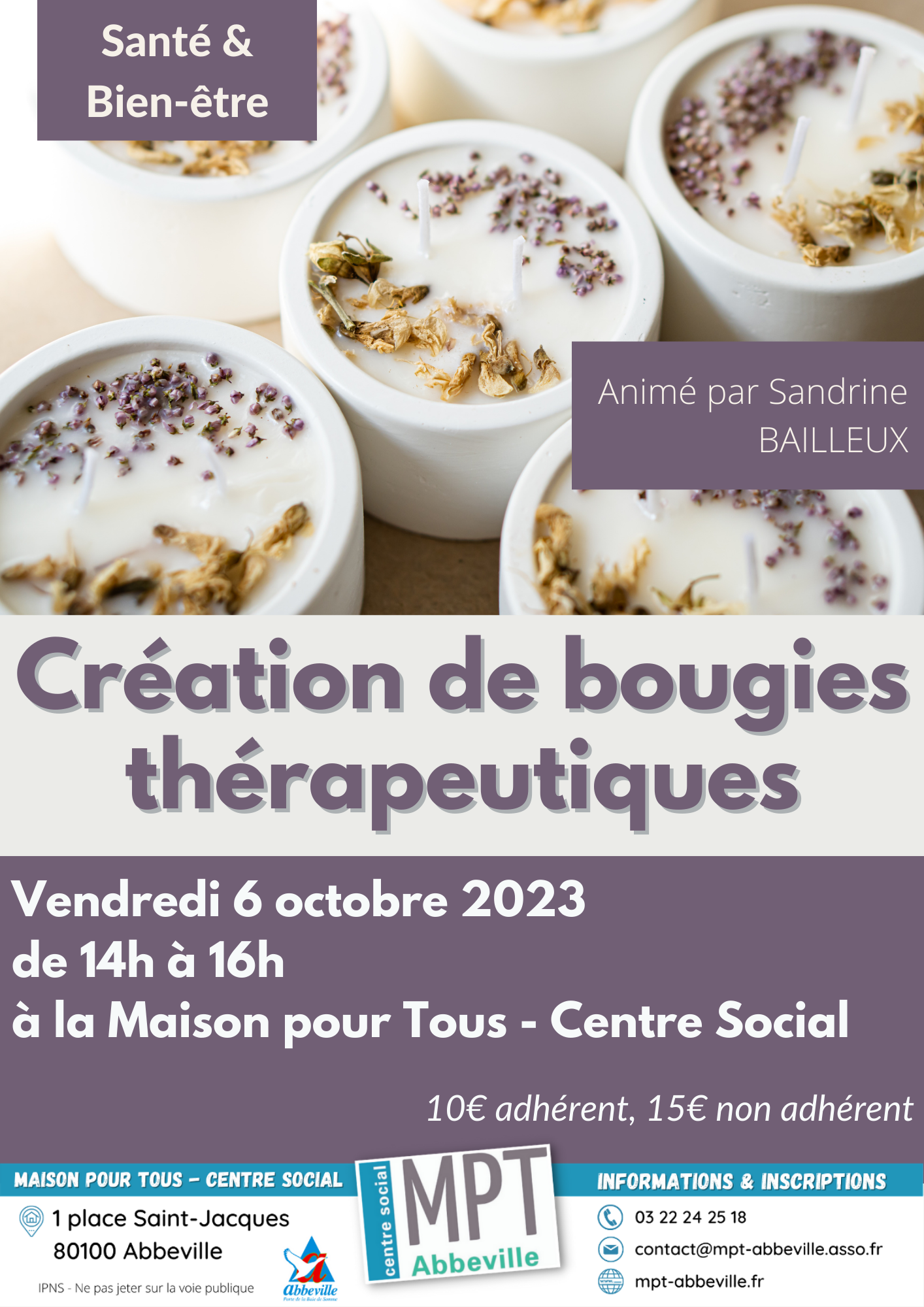 Création de bougies thérapeutiques