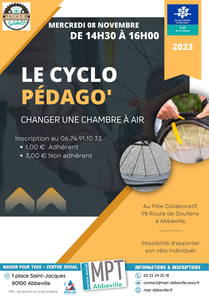 Le Cycle Pédago' : changer une chambre à air