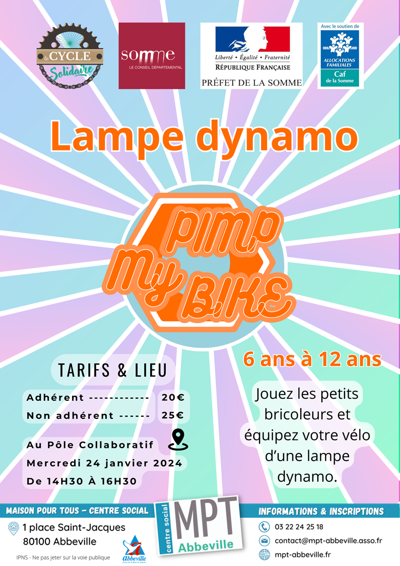 Après-midis ludiques en famille : Pimp my bike, lampe dynamo