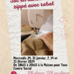 Couture : sac en bandoulière zippé avec rabat