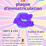 Après-midis ludiques en famille : Pimp my bike, plaque d'immatriculation