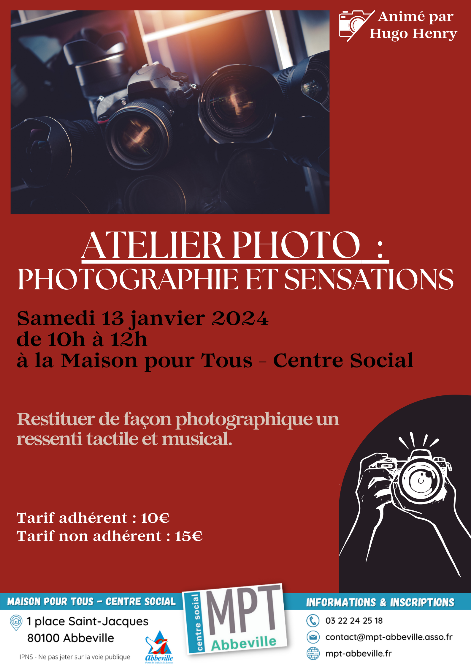 Atelier photo : photographie et sensations