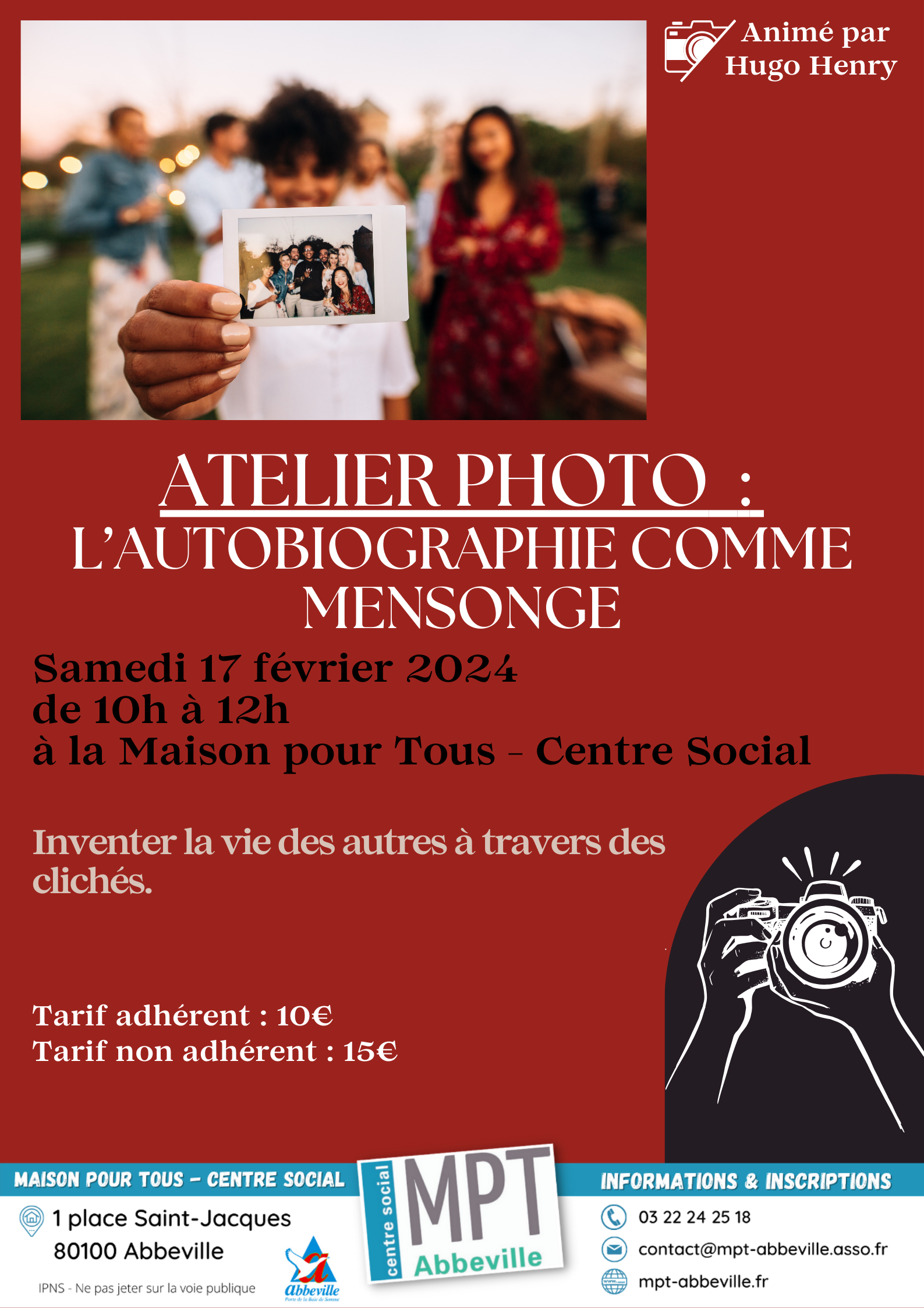 Atelier photo : l'autobiographie comme mensonge