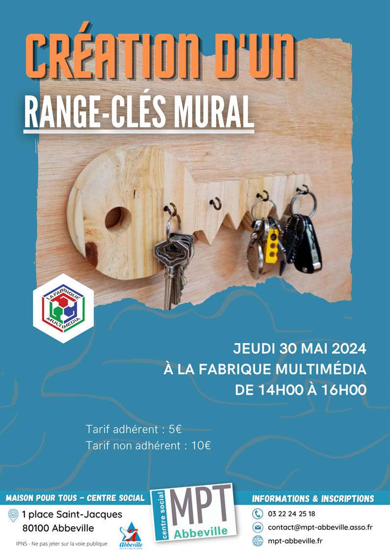 Les jeudis du numérique : création d'un range-clés mural