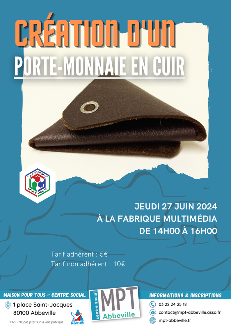 Les jeudis du numérique : création d'un porte-monnaie en cuir