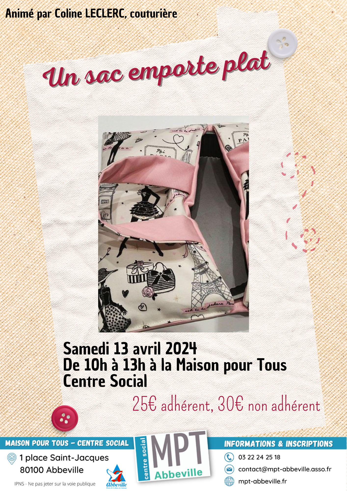 Couture : un sac emporte plat