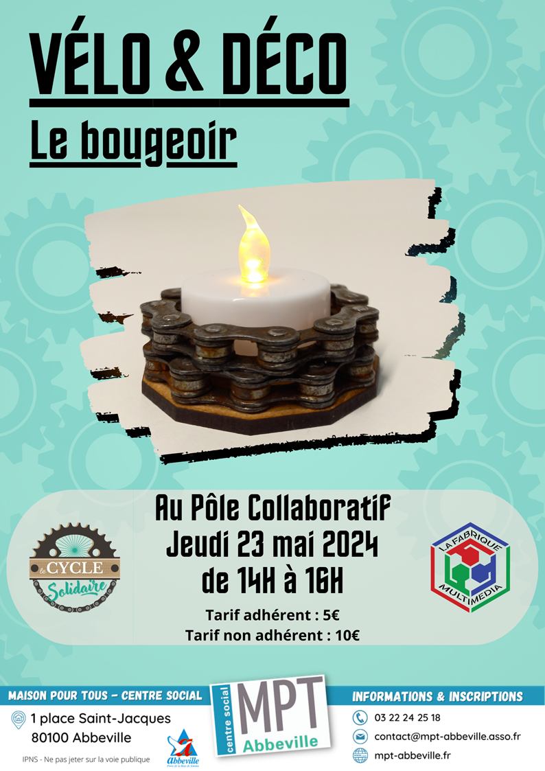 Le Cycle Solidaire : vélo & déco : le bougeoir