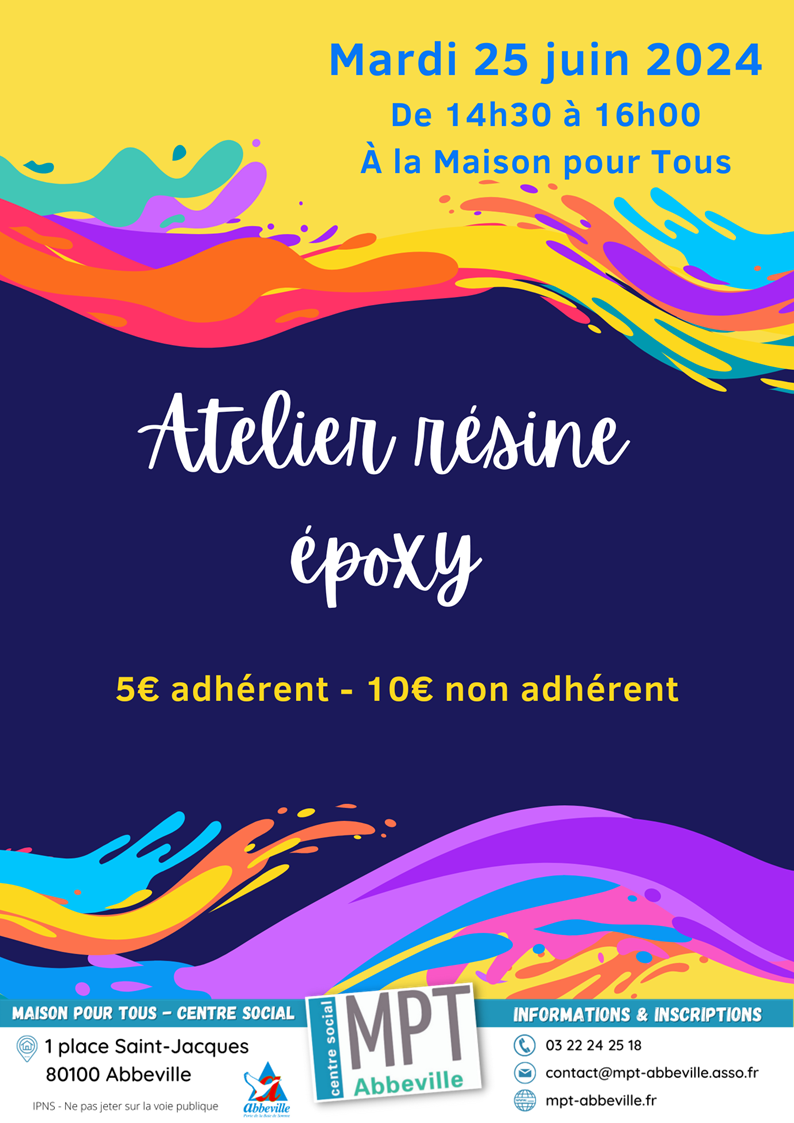 Atelier résine Epoxy : marque-page, porte-clés