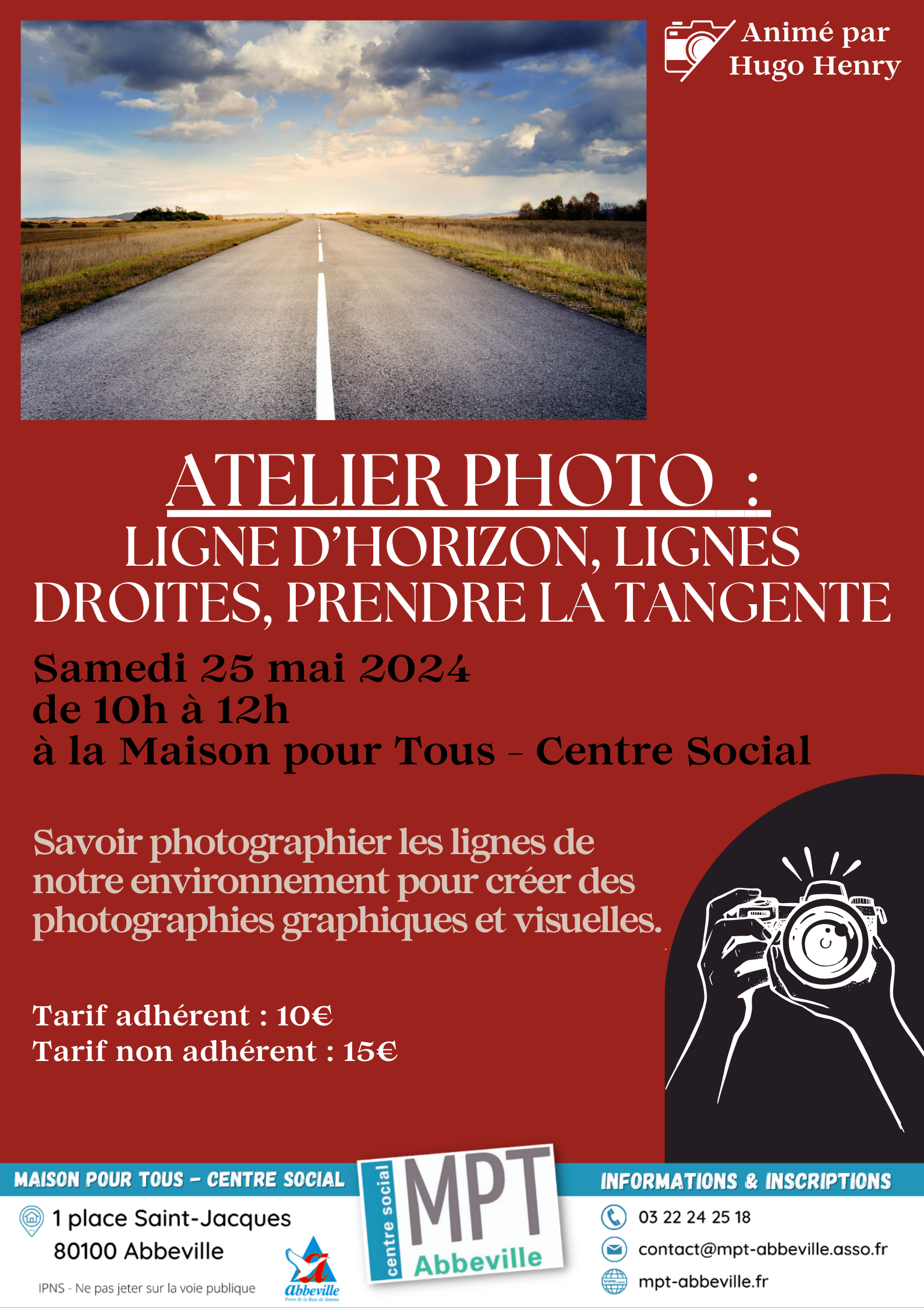 Atelier photo : ligne d'horizon, lignes droites, prendre la tangente