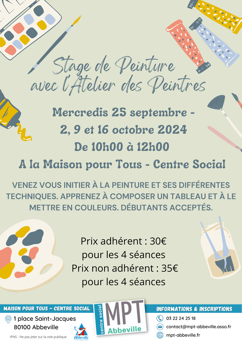 Stage de peinture avec l'atelier des peintres