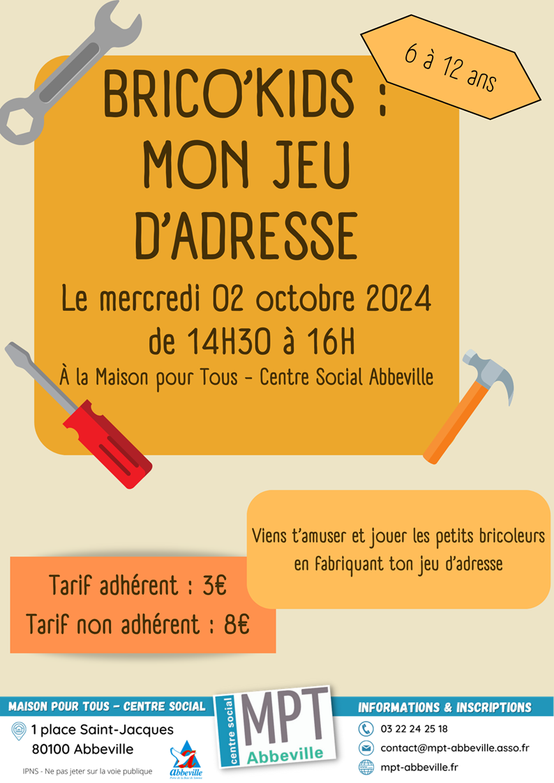 Brico'Kids : mon jeu d'adresse