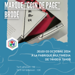 Les jeudis du numérique : marque "coin de page" brodé