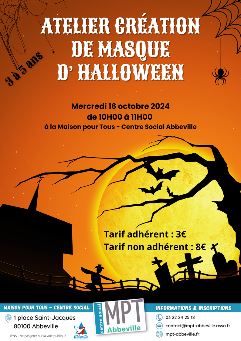 Atelier création de masque d'Halloween