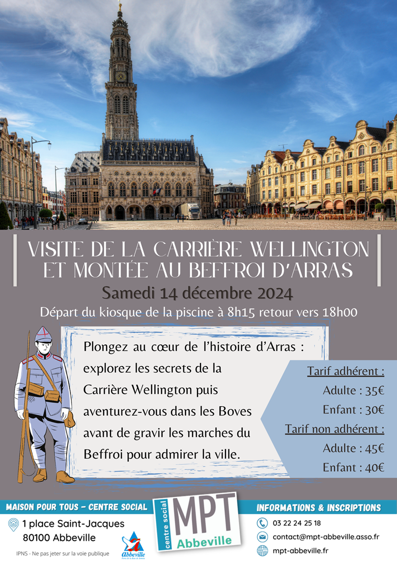 Visite de la carrière de Wellington et montée au Beffroi d'Arras