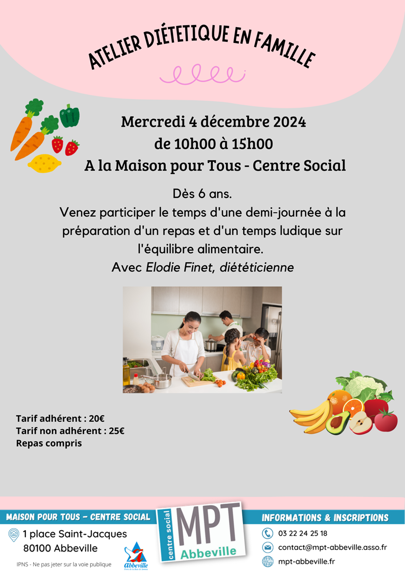 Après-midis ludiques en famille : atelier diététique en famille