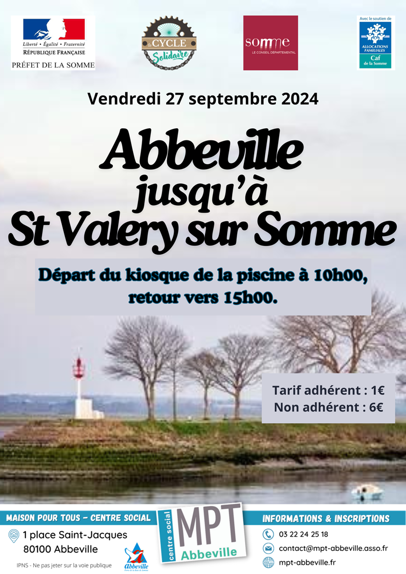 Le Cycle Solidaire : Abbeville jusqu'à Saint-Valery-sur-Somme