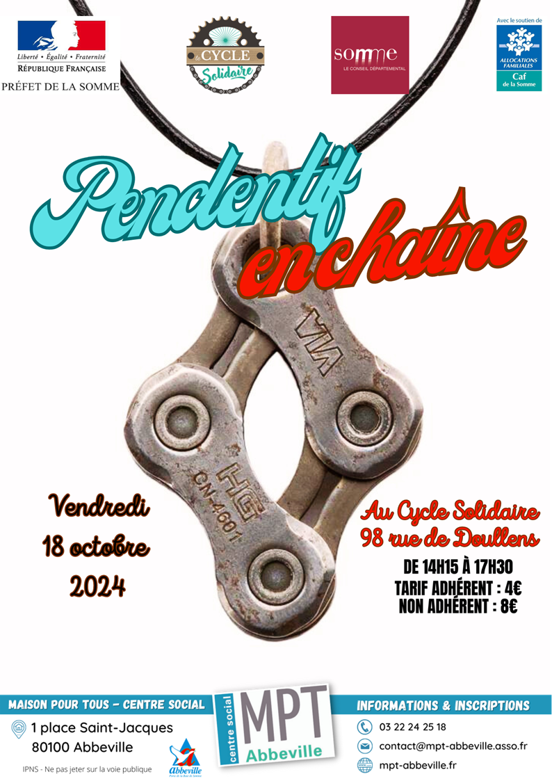 Le Cycle Solidaire : pendentif en chaine
