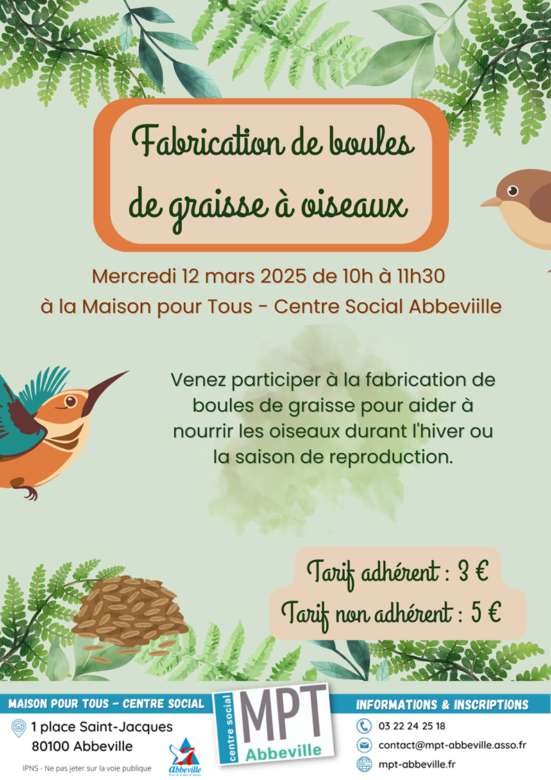 Fabrication de boules de graisse à oiseaux