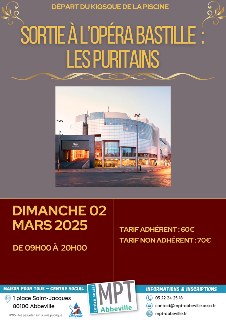 Sortie à l'Opéra Bastille : les puritains