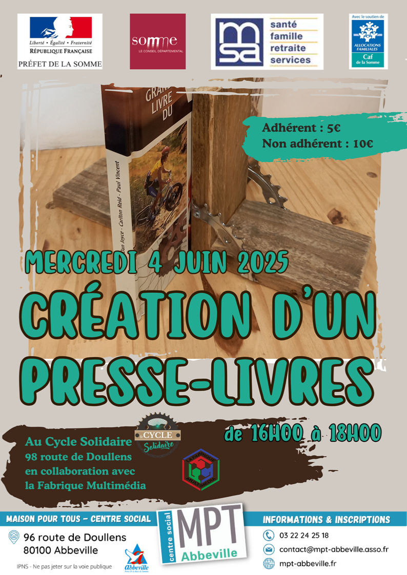 Création d'un presse-livres