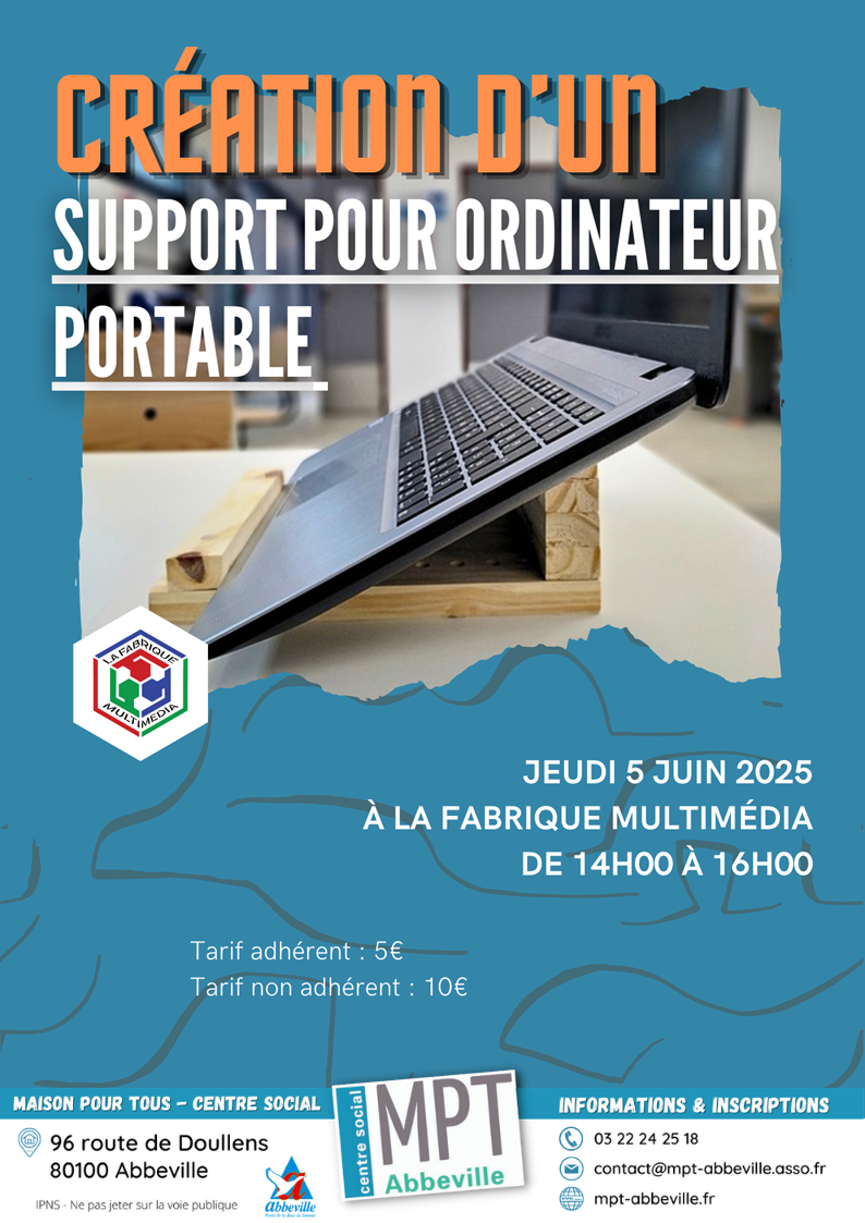 Jeudis du numérique : création d'un support pour ordinateur portable