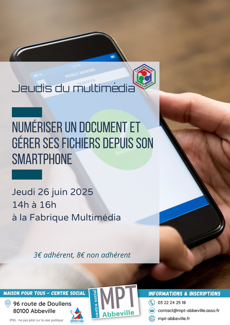 Jeudis du multimédia : numériser un document et gérer ses fichiers depuis son smartphone