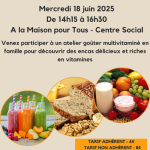 Après-midis ludiques en famille : atelier goûter multivitaminé