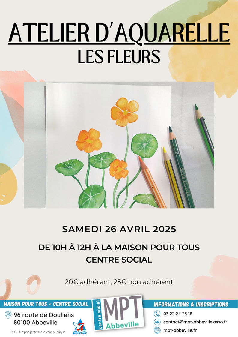Atelier d'aquarelle : les fleurs