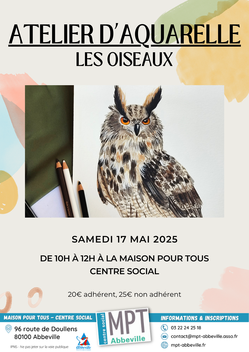 Atelier d'aquarelle : les oiseaux