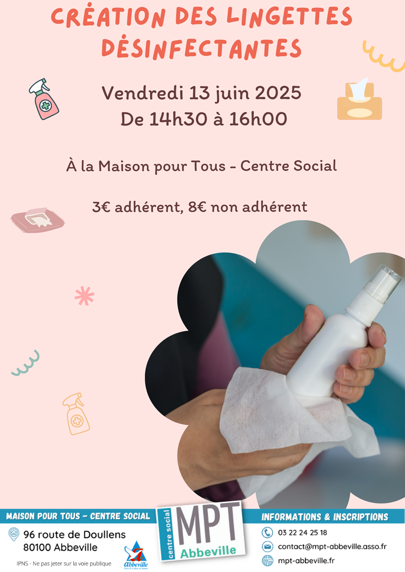 Réalisation de lingettes désinfectantes