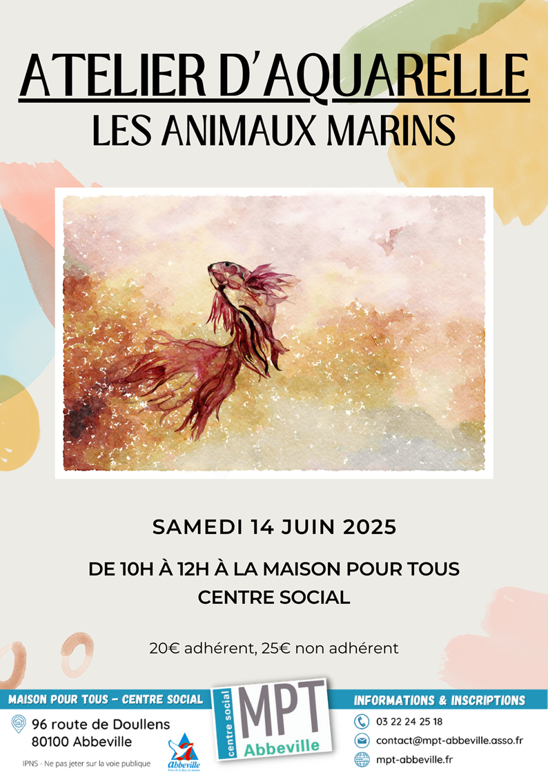 Atelier d'aquarelle : les animaux marins