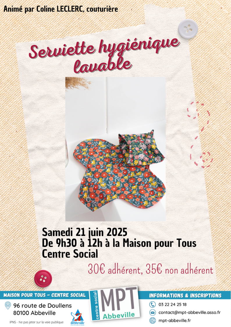 Couture : serviette hygiénique lavable