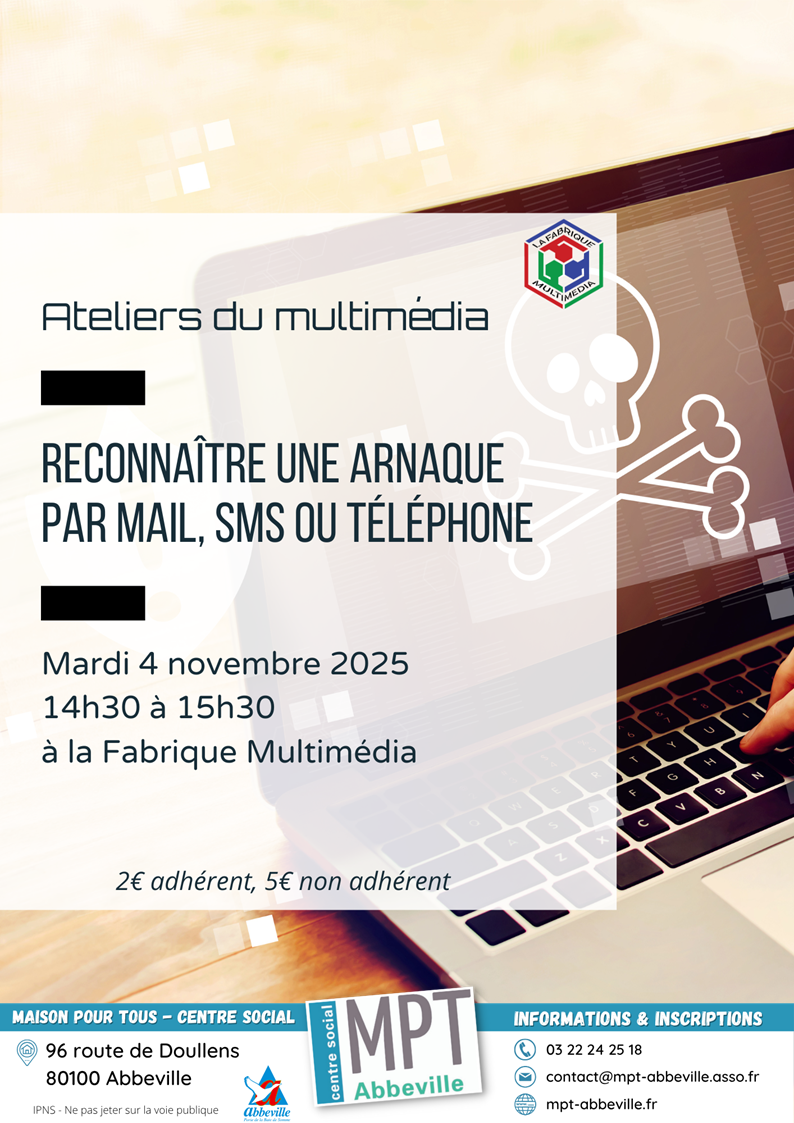 Ateliers du multimédia : reconnaître une arnaque par mail, SMS ou téléphone
