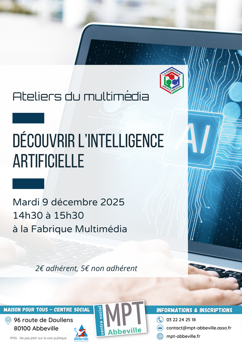 Ateliers du multimédia : découvrir l'intelligence artificielle
